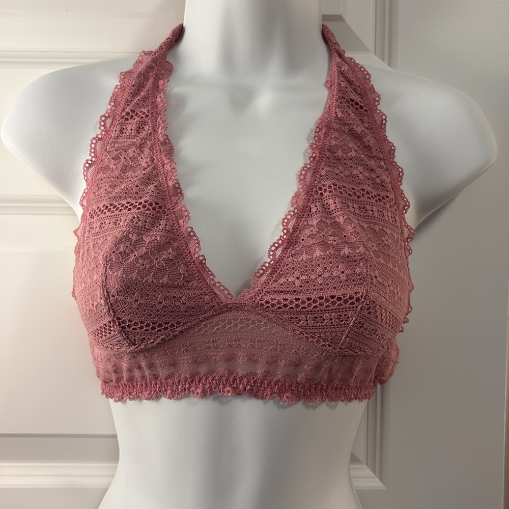 Pink Lace Halter Bralette Victoria’s Secret